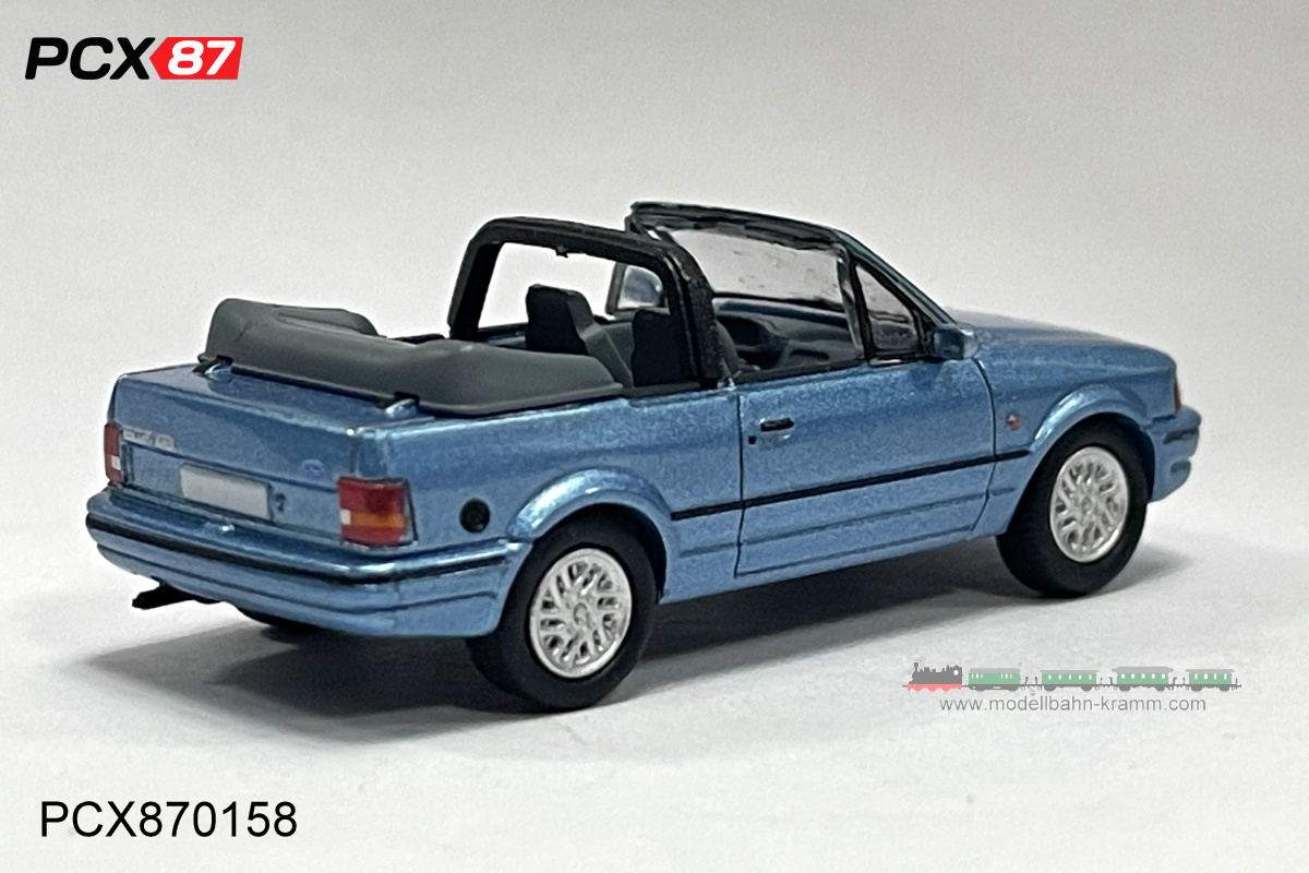 Brekina PCX870158, EAN 4052176658604: H0/1:87 Ford Escort IV Cabriolet, metallic-hellblau, 1986 (PCX)