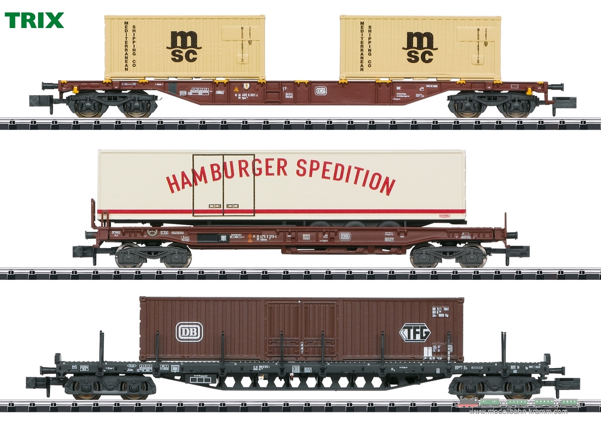 TRIX 18702, EAN 4028106187025: Container Service Freight Car Set
