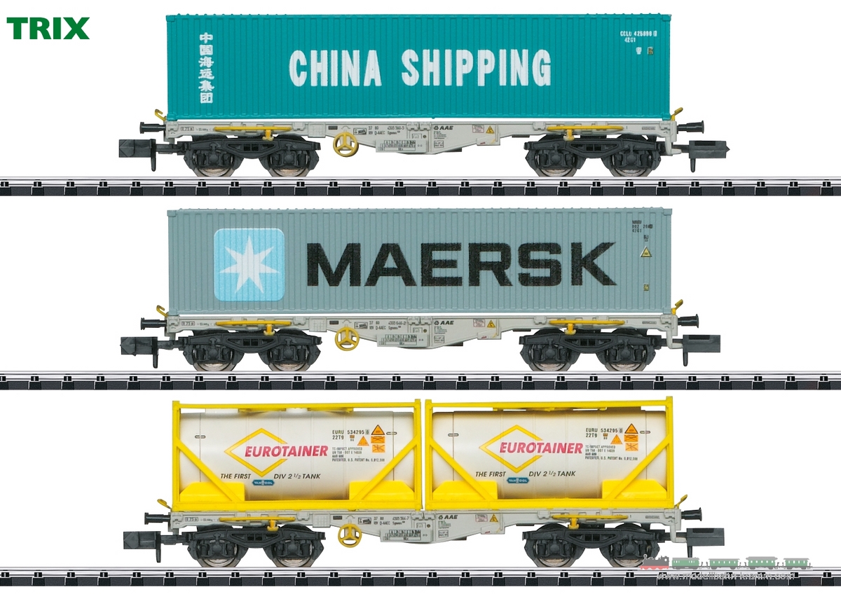 TRIX 18703, EAN 4028106187032: Type Sgmmns 190 Container Transport Car Set