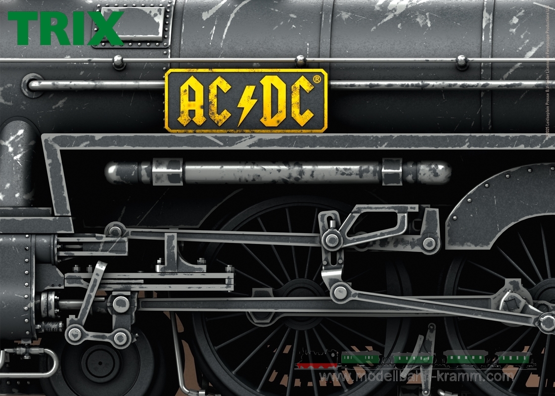 TRIX 25492, EAN 4028106254925: H0 DC Sound Schlepptender-Dampflok Black Ice AC/DC
