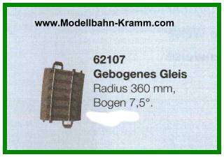 TRIX 62107, EAN 4028106621079: H0 DC Gebogenes Gleis Radius 360 mm, Bogen 7,5°