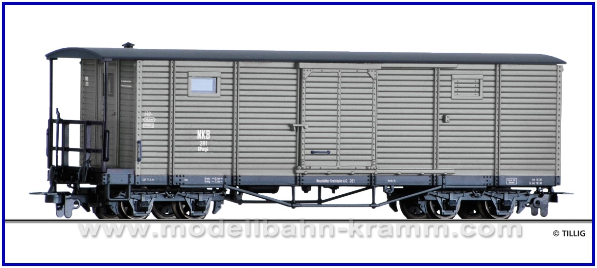Tillig 05942, EAN 4012501059421: H0e gedeckter Güterwagen, NKB