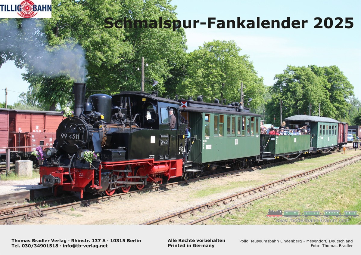 Tillig 09731, EAN 4012501097317: Schmalspur-Fankalender 2025