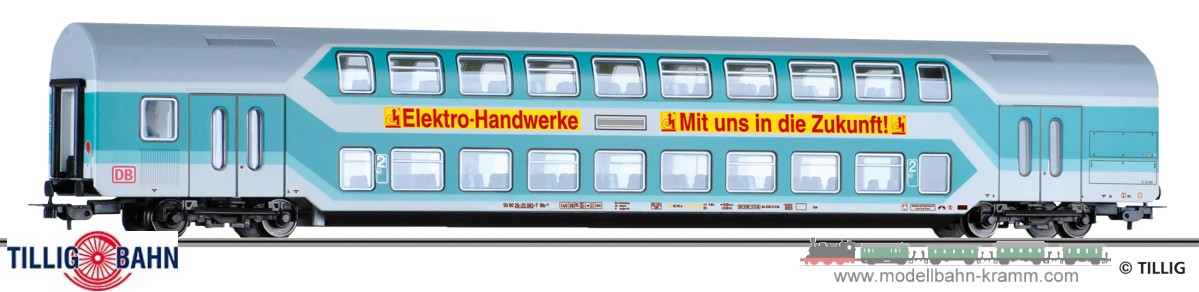 Tillig 73821, EAN 4012501738210: H0 DC Doppelstockwagen 2. Klasse DB AG