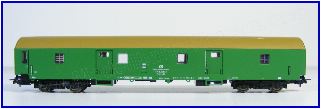 Tillig 74880, EAN 4012501748806: H0 DC Bahnpostwagen grün DBP