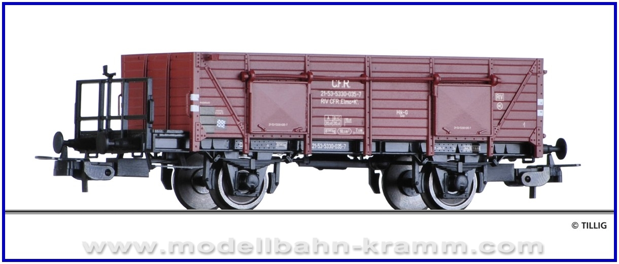 Tillig 76760, EAN 4012501767609: H0 DC offener Güterwagen CFR