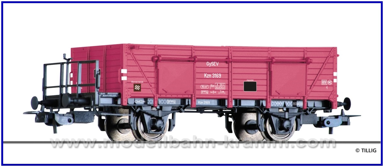 Tillig 76897, EAN 4012501768972: H0 DC offener Güterwagen GySEV