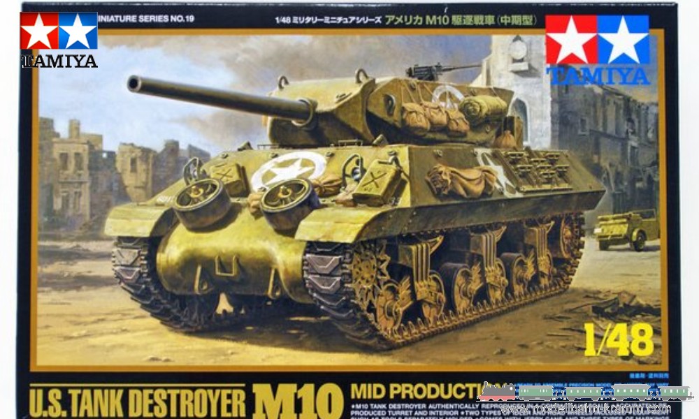 Tamiya 32519, EAN 4950344325191: 1:48 kit, WWII US fight Tank M10 Mittl.Prod.