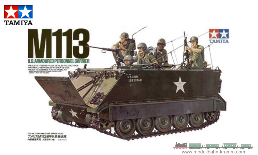 Tamiya 35040, EAN 4950344996988: 1:35 Scale Kit, US Transport Tank M113 A.P.C