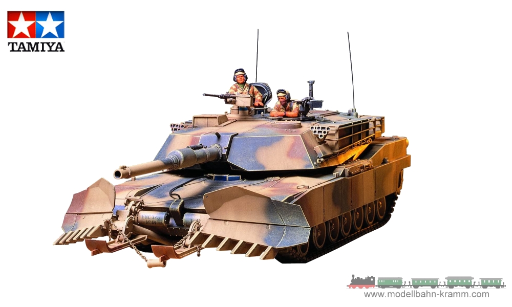 Tamiya 35158, EAN 2000000782829: 1/35th scale kit, U.S. M1A1 Abrams minesweeper.