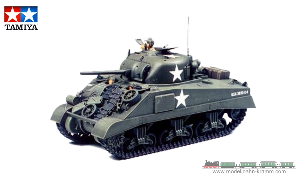 Tamiya 35190, EAN 4950344996193: 1/35th scale kit, U.S. M4 Sherman light tank.