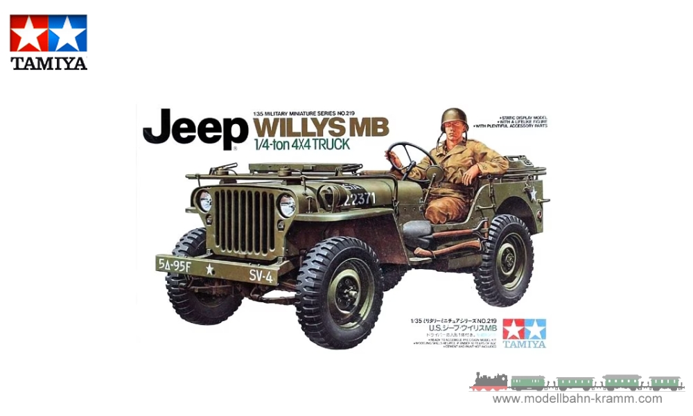 Modellbahn-Kramm: Tamiya 35219 1:35 Kit, U.S. Jeep Willys 1