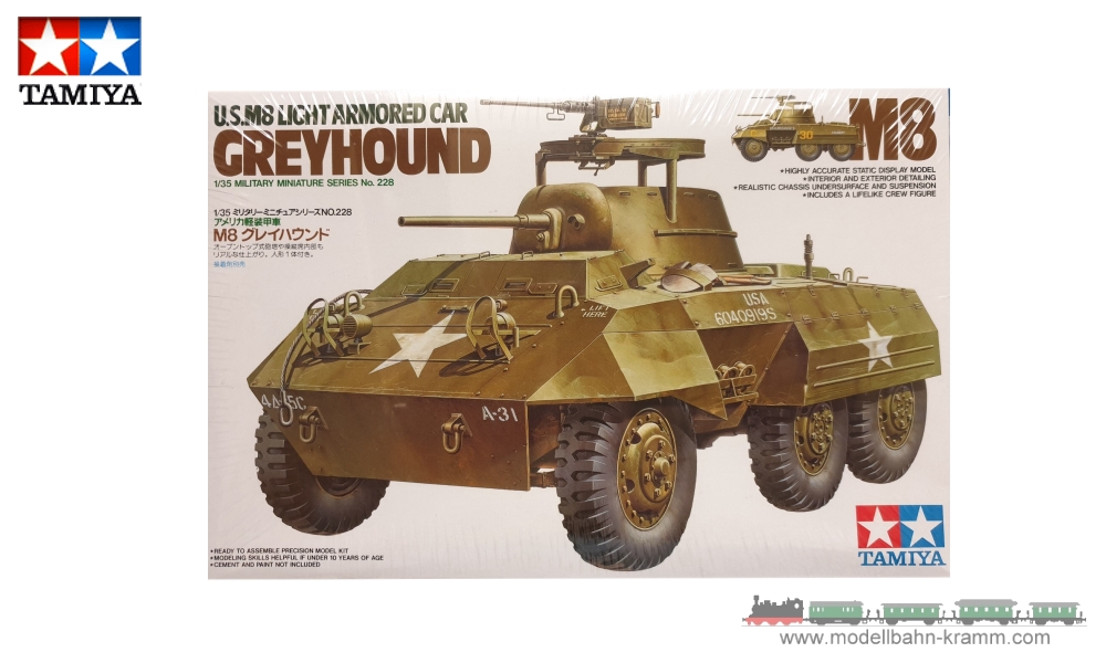 Tamiya 35228, EAN 2000000934419: 1:35 Scale model, U.S. M8 Greyhound armoured reconnaissance vehicl