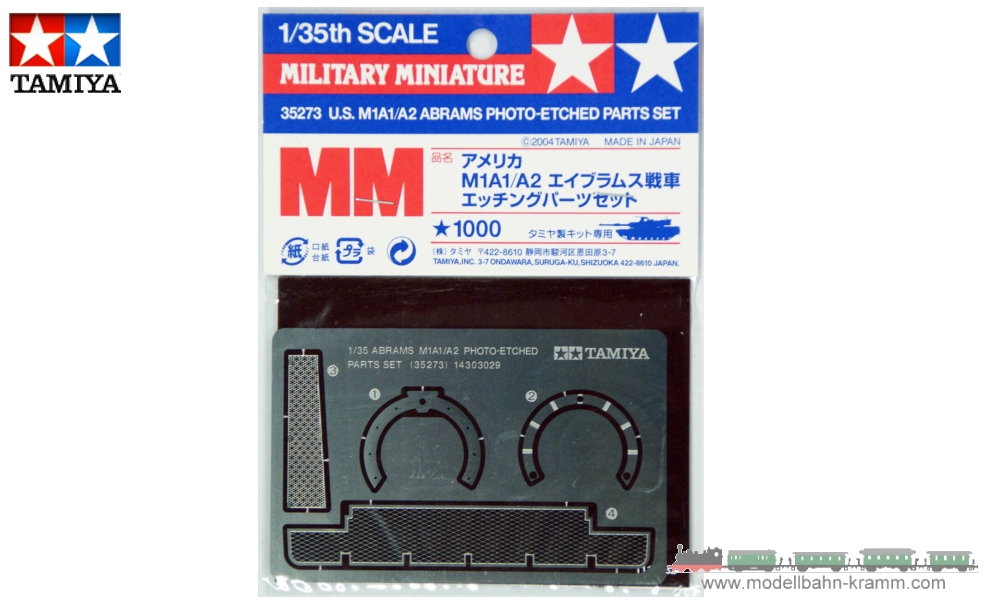 Tamiya 35273, EAN 4950344352739: 1:35 US M1A1/A2 Abrams photoetched parts