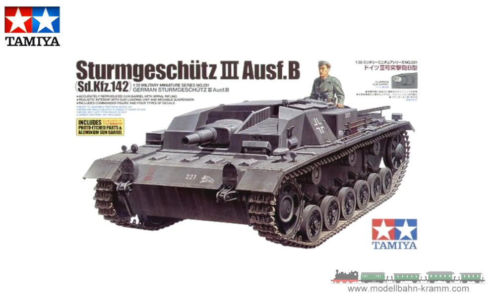 Tamiya 35281, EAN 2000008384360: 1:35 Scale Kit, German Assault Gun III B