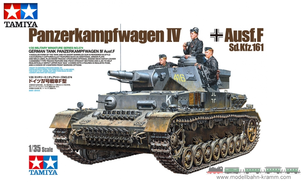 Tamiya 35374, EAN 4950344353743: 1:35 Bausatz, Deutscher Panzer Kpfw IV Ausf.F L2