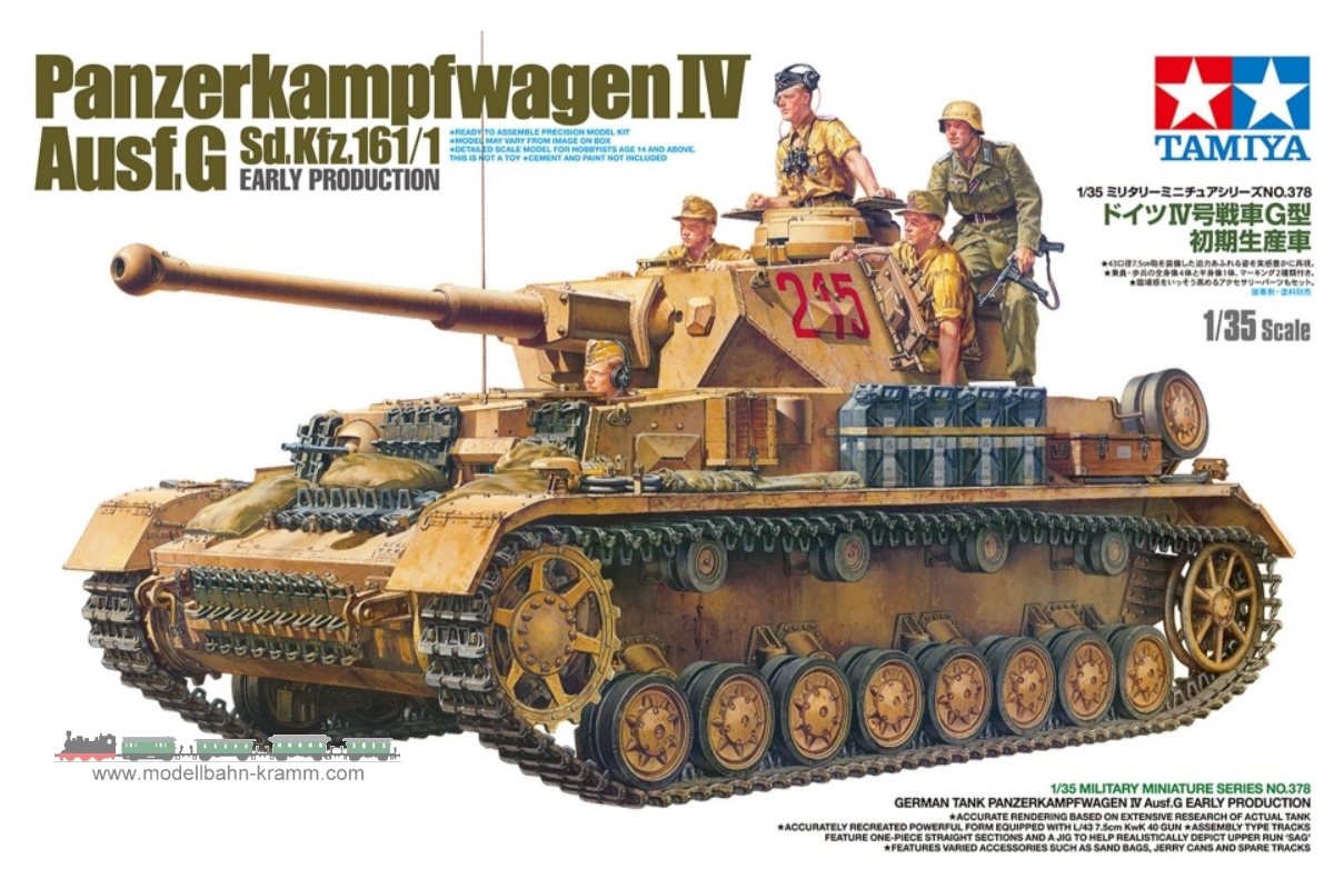 Tamiya 35378, EAN 4950344353781: 1:35 Bausatz Panzerkampfwagen Pz.Kpf. IV Ausf. G