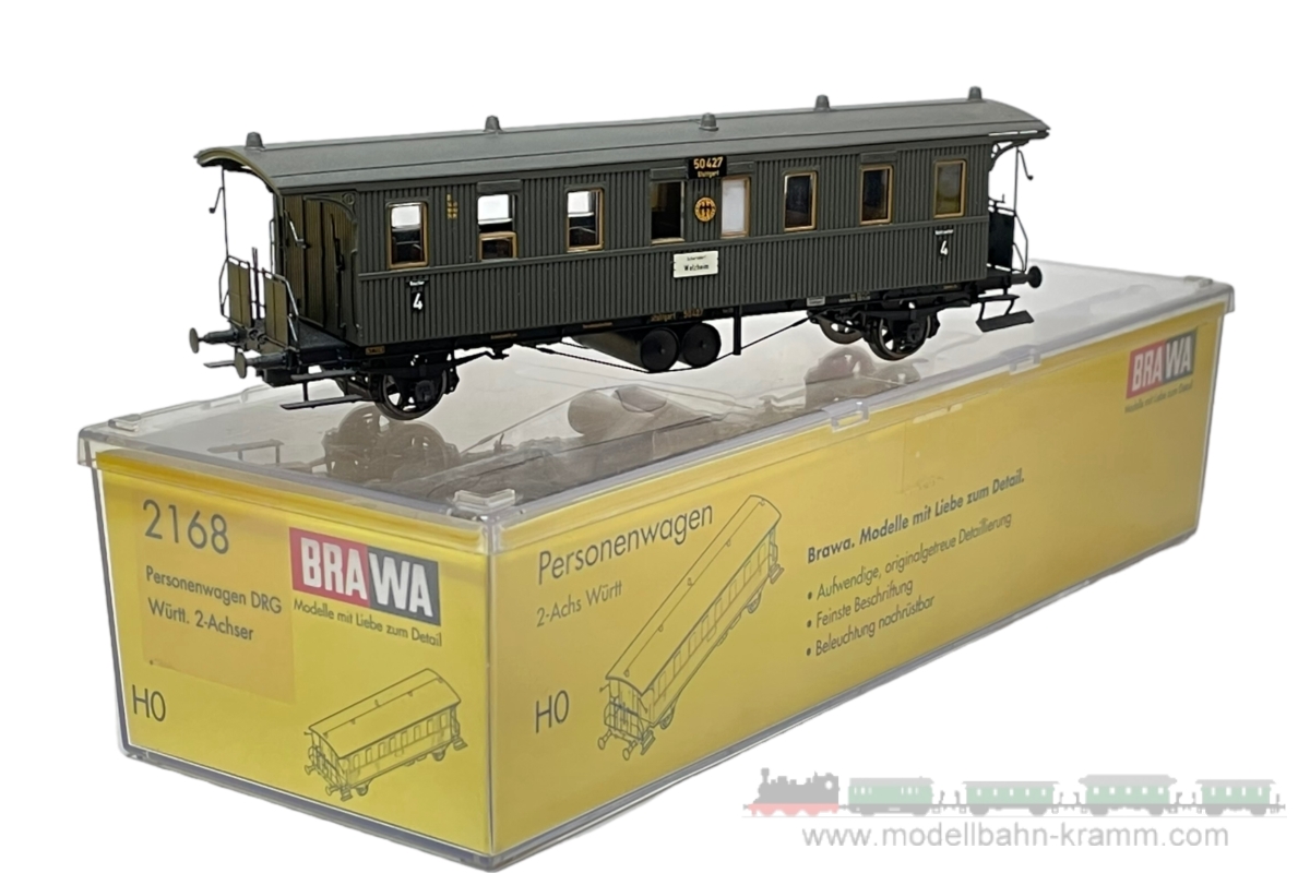 1A.Gebrauchtware 073.0002168.003, EAN 2000075574862: Brawa H0 DC 2168 Personenwagen Cid wü 12  4. Klasse grün DRG