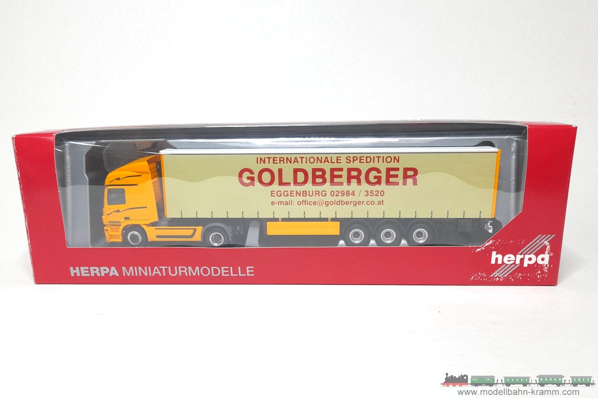 1A.second hand goods 330.0156547.001, EAN 2000075518361: Herpa H0 156547 MB Actros Internationale Spedition Goldberger
