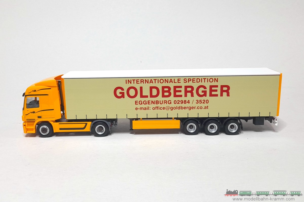 1A.second hand goods 330.0156547.001, EAN 2000075518361: Herpa H0 156547 MB Actros Internationale Spedition Goldberger