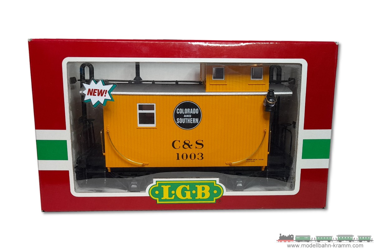 1A.second hand goods 501.0043650.001, EAN 2000075564825: LGB G DC 43650 Caboose der Colorado & Southern gelb US