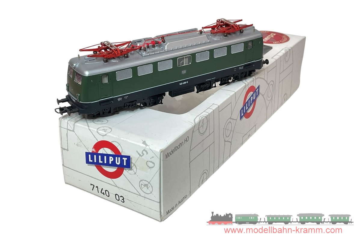 LILIPUT E40 299 グリーン 7140 03 LILIPUT 7140 03 DB ELECTRIC LOCOMOTIVE, NIB, GREEN w/ SILVER