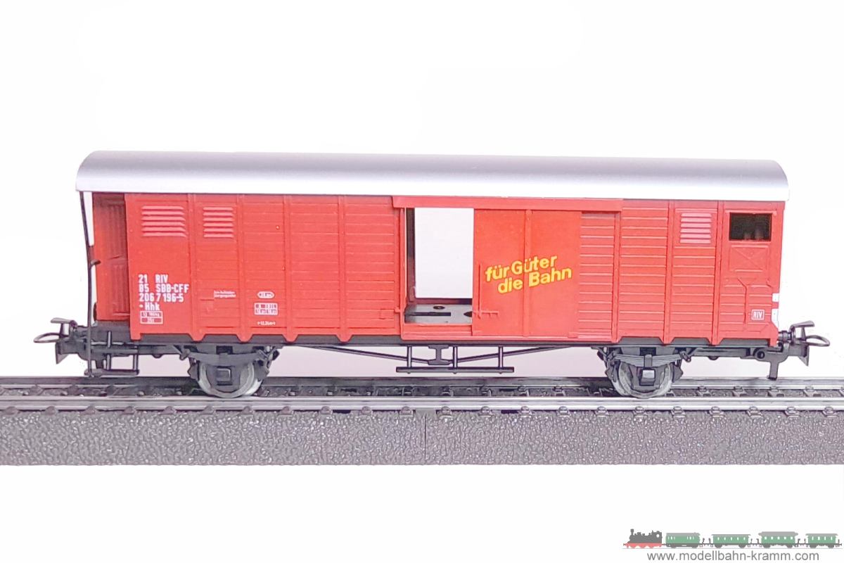 1A.Gebrauchtware 540.0004698.001, EAN 2000075558831: Märklin H0 AC 4698 gedeckter Güterwagen mit Bremserhaus braun SBB