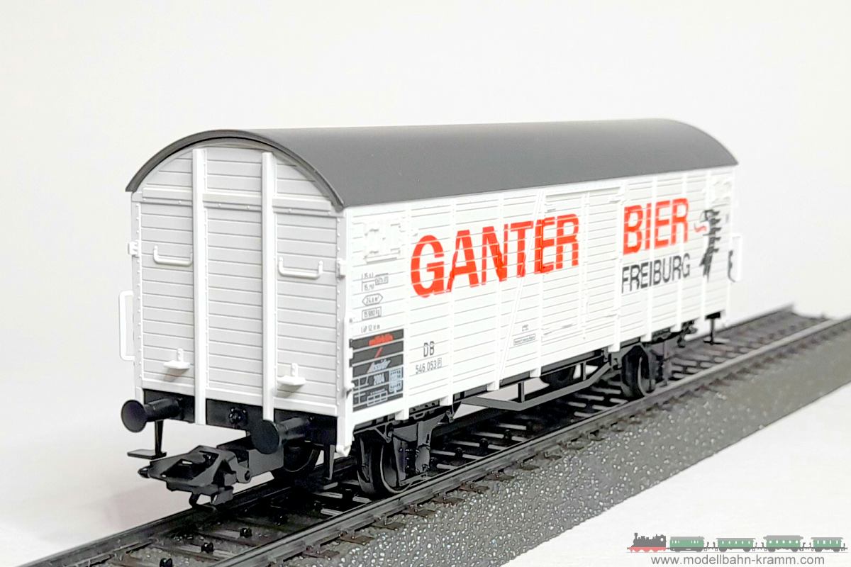 1A.second hand goods 540.0046201.003, EAN 2000075558961: Märklin H0 AC 46201 Gedeckter Güterwagen Ganter Bier DB