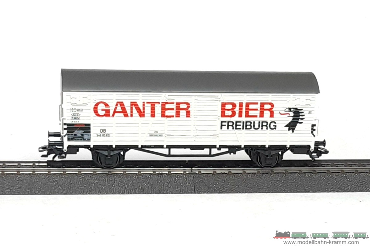1A.second hand goods 540.0046201.004, EAN 2000075563729: Märklin H0 AC 46201 Gedeckter Güterwagen Ganter Bier DB