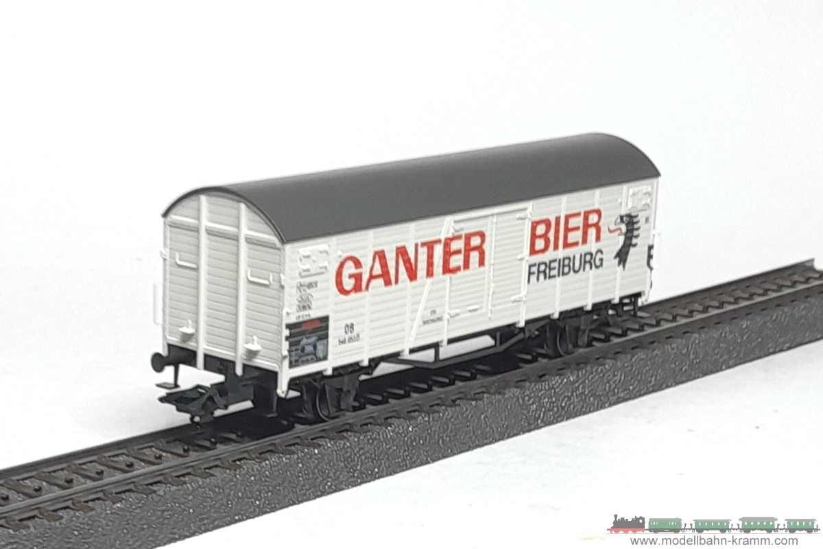 1A.Gebrauchtware 540.0046201.004, EAN 2000075563729: Märklin H0 AC 46201 Gedeckter Güterwagen Ganter Bier DB
