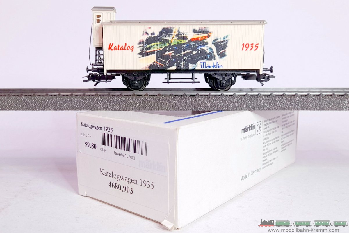 1A.second hand goods 540.4680903.001, EAN 2000075542618: Märklin H0 AC 4680.903 gedeckter Güterwagen gestaltet als Katalogwagen 1935