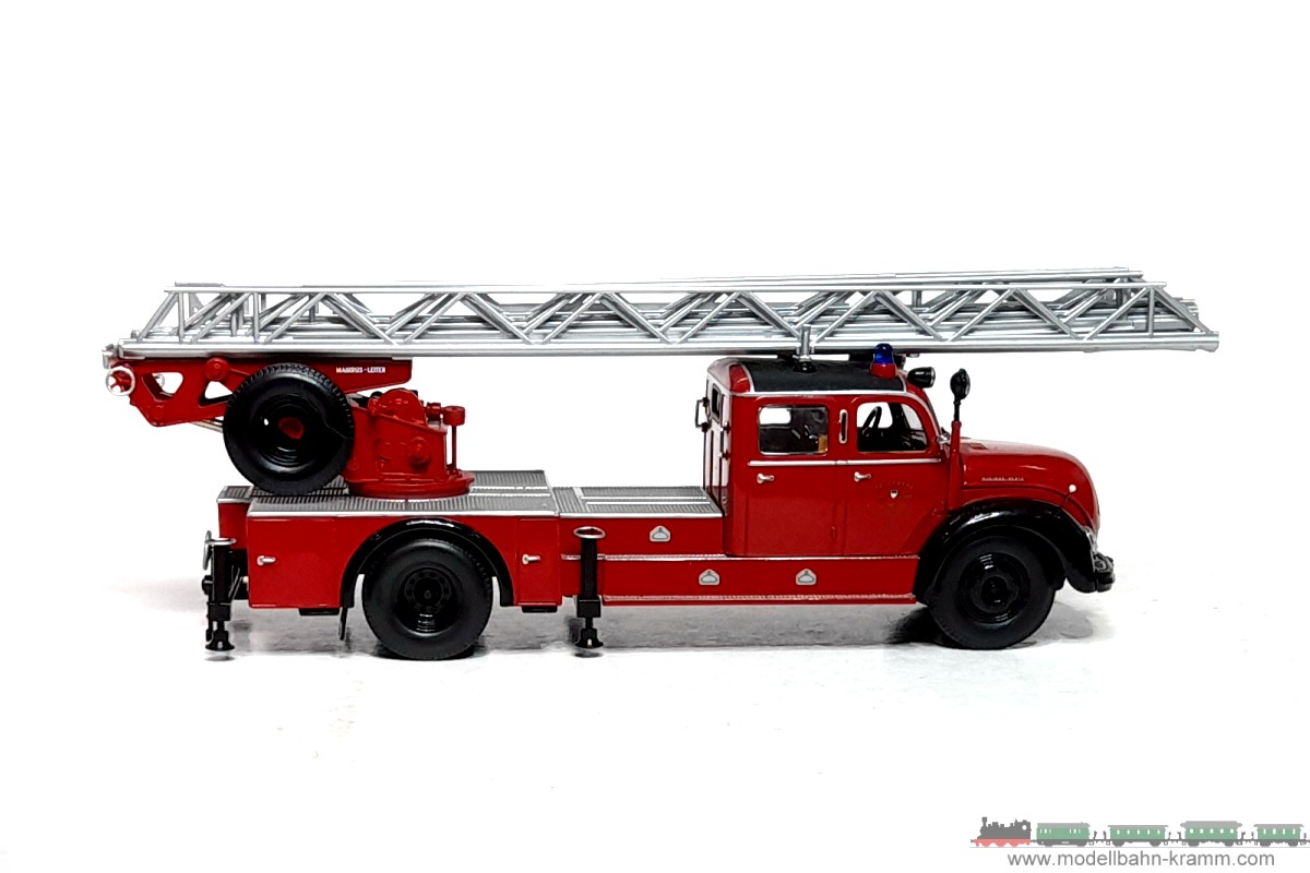 1A.Gebrauchtware 599.0140070.001, EAN 2000075557216: Minichamps 1:43 439140070 Magirus 6500 S Drehleiter Feuerwehr Ulm