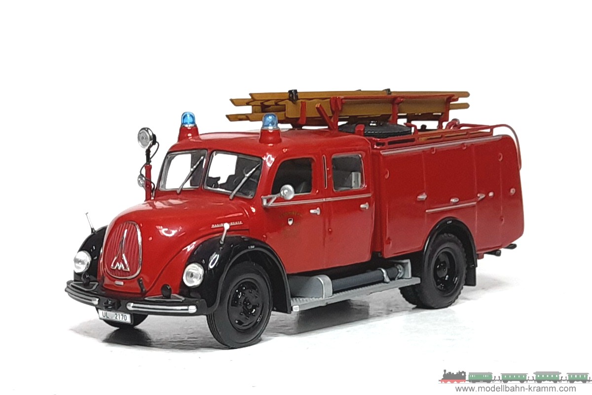 1A.Gebrauchtware 599.0141070.002, EAN 2000075557223: Minichamps 1:43 439141070 Magirus-Deutz Merkur TLF 16 Feuerwehr Ulm 1959