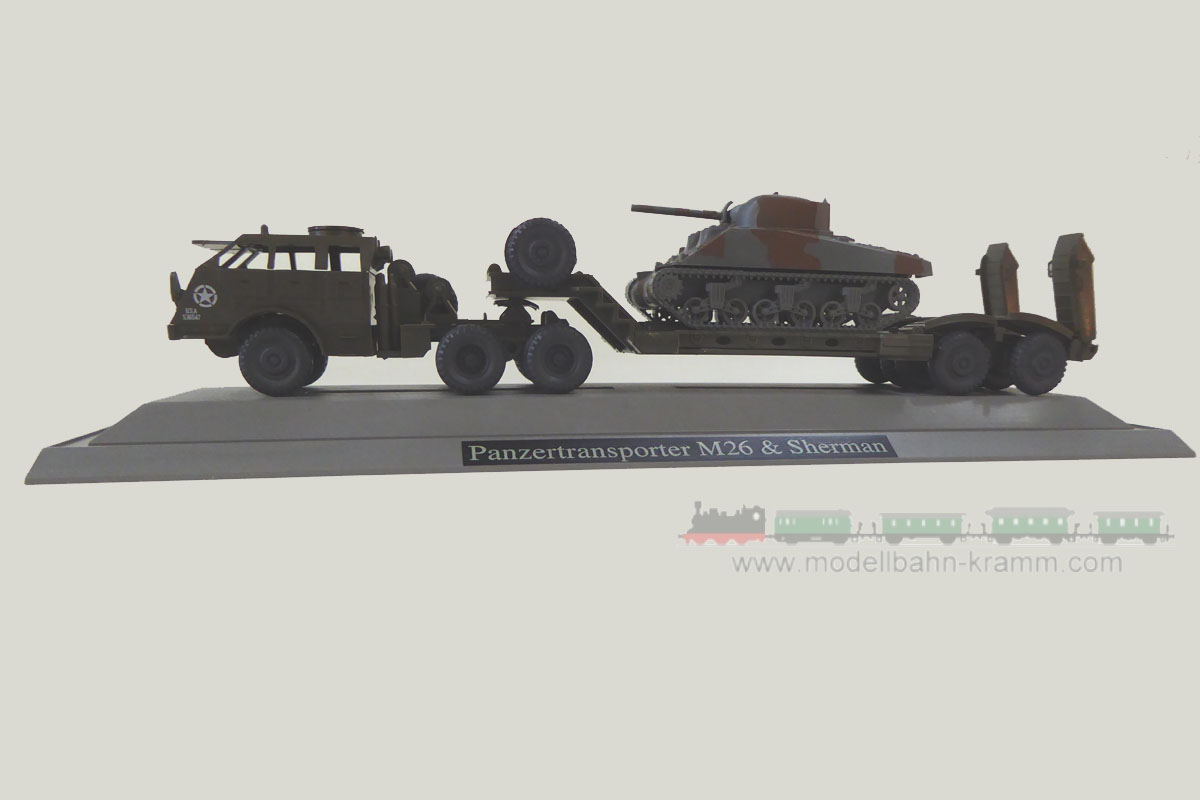 1A.Gebrauchtware 711.0000840.001, EAN 2000075454799: Roco Minitanks H0 840 Panzertransporter M26 mit Scherman