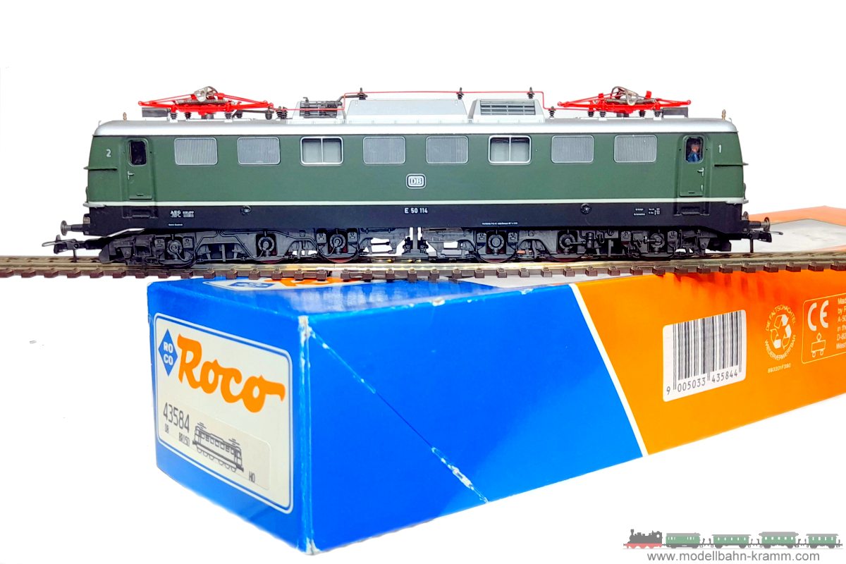 1A.Gebrauchtware 711.0043584.002, EAN 2000075550453: Roco H0 DC analog 43584 E-Lok BR E 50 114 in grün DB