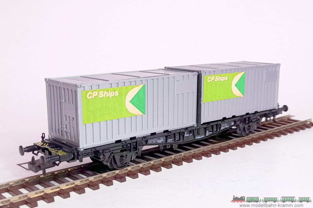 1A.second hand goods 743.0002310.001, EAN 2000075548443: Röwa H0 DC 2310 Containertragwagen Mitsui CP Ships DB