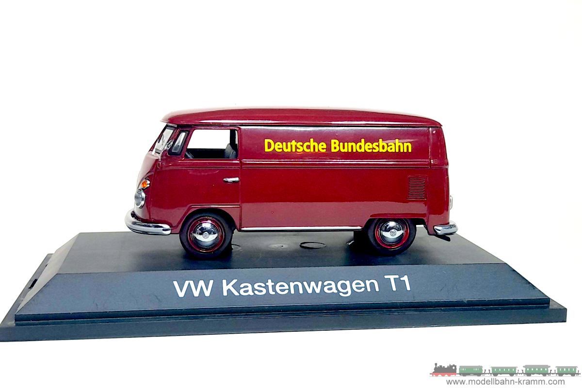 1A.second hand goods 775.0002573.001, EAN 2000075559029: Schuco 1:43 02573 VW Bus T1 Kastenwagen rot Deutsche Bundesbahn