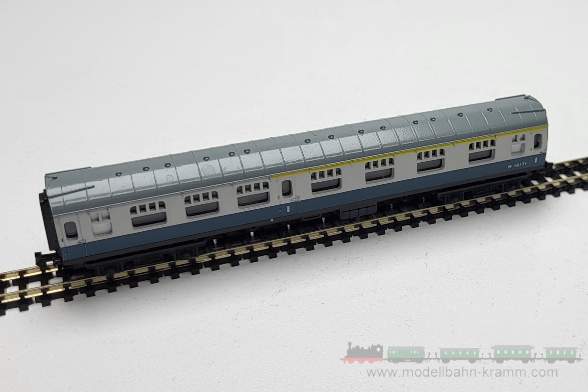 1A.Gebrauchtware 870.0013003.001, EAN 2000075649980: Trix N 13003 Reisezugwagen MK 1 Corridor Composite Coach grau/blau British Railways