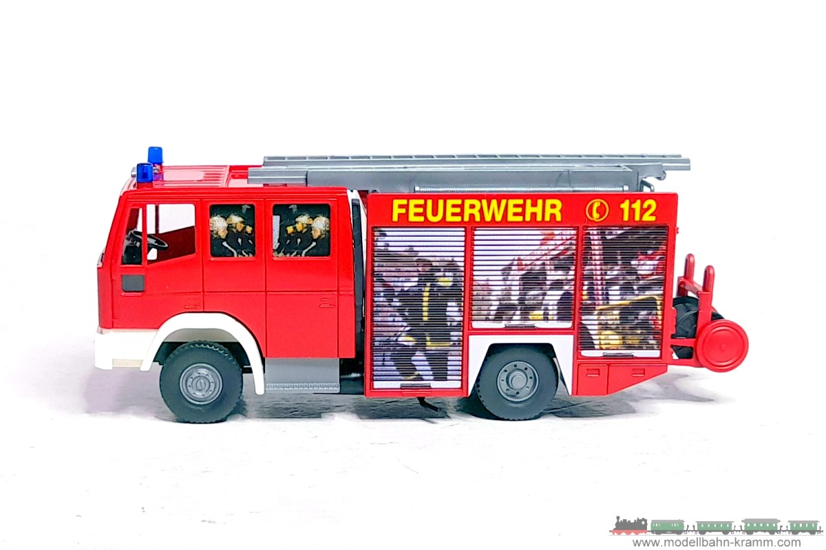 1A.second hand goods 940.0061103.001, EAN 2000075561787: Wiking H0 61103 IVECO EuroFire Feuerwehr LF 16/12 rot/weiß
