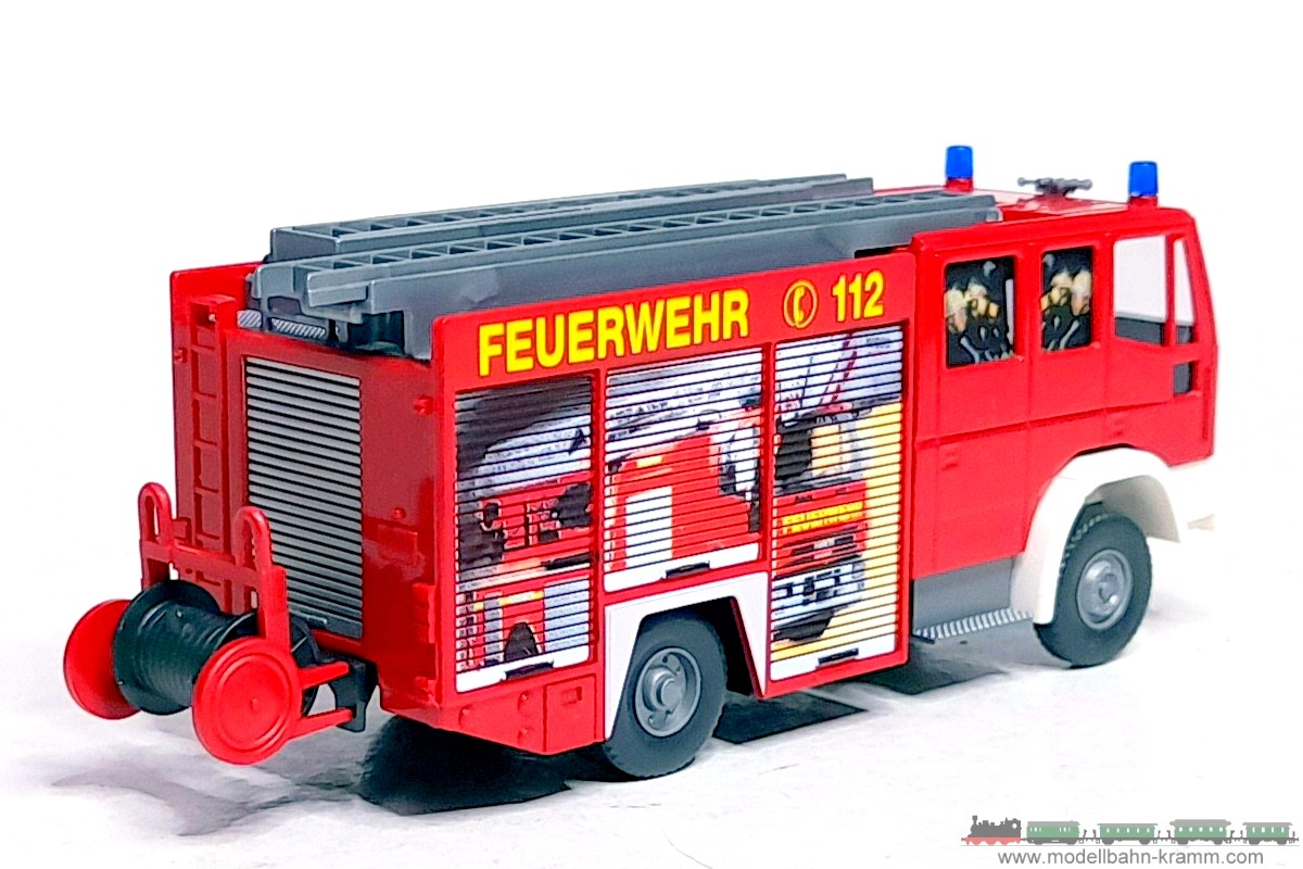 1A.Gebrauchtware 940.0061103.001, EAN 2000075561787: Wiking H0 61103 IVECO EuroFire Feuerwehr LF 16/12 rot/weiß