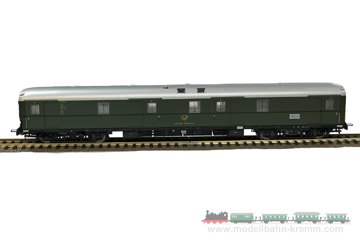 1A.Gebrauchtware 990.0010205.001, EAN 2000075451781: H0 DC analog Dingler 010205 Bahnpostwagen 4-achsig grün DBP