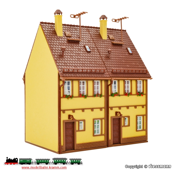 Vollmer 43844, EAN 4026602438443: H0 Reihen-Doppelhaus, gelb