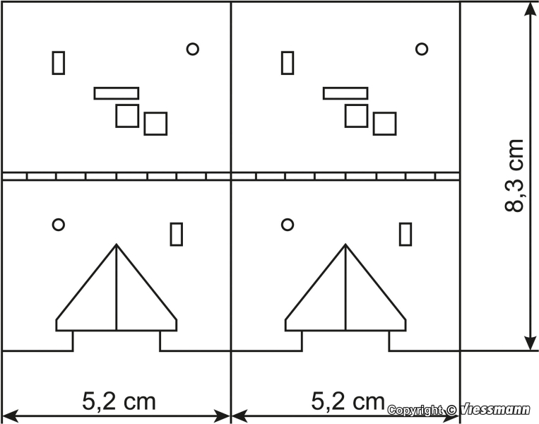 Vollmer 43844, EAN 4026602438443: H0 Reihen-Doppelhaus, gelb