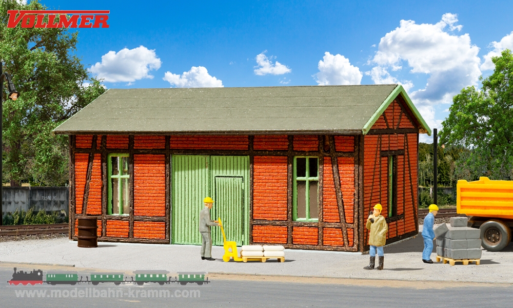 Vollmer 47556, EAN 4026602475561: N Workshop with plaster/timber-framed facade- Polyplate kit
