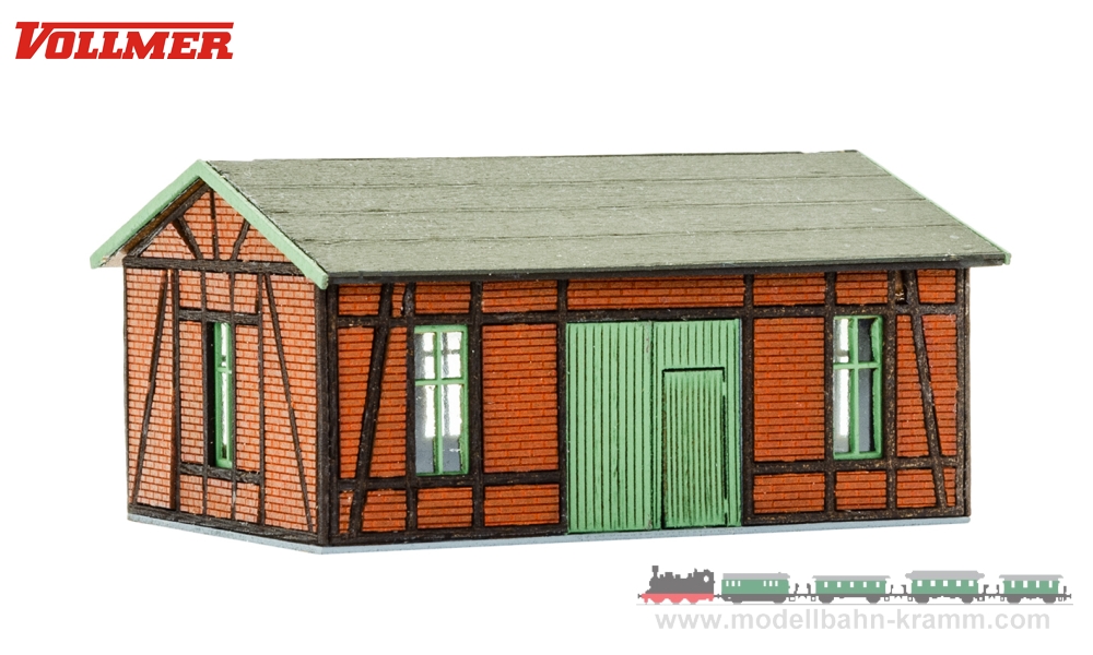 Vollmer 47556, EAN 4026602475561: N Workshop with plaster/timber-framed facade- Polyplate kit