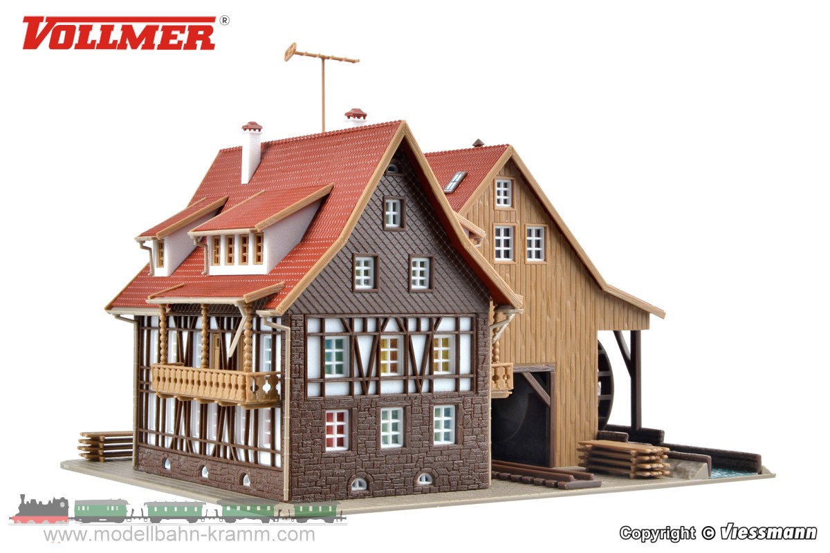 Vollmer 47713, EAN 4026602477138: N Tonbachmühle mit Mühlrad und Sägegatter