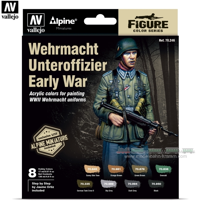 Vallejo 70246, EAN 8429551702461: Farb-Set Wehrmacht Unteroffizier, früh