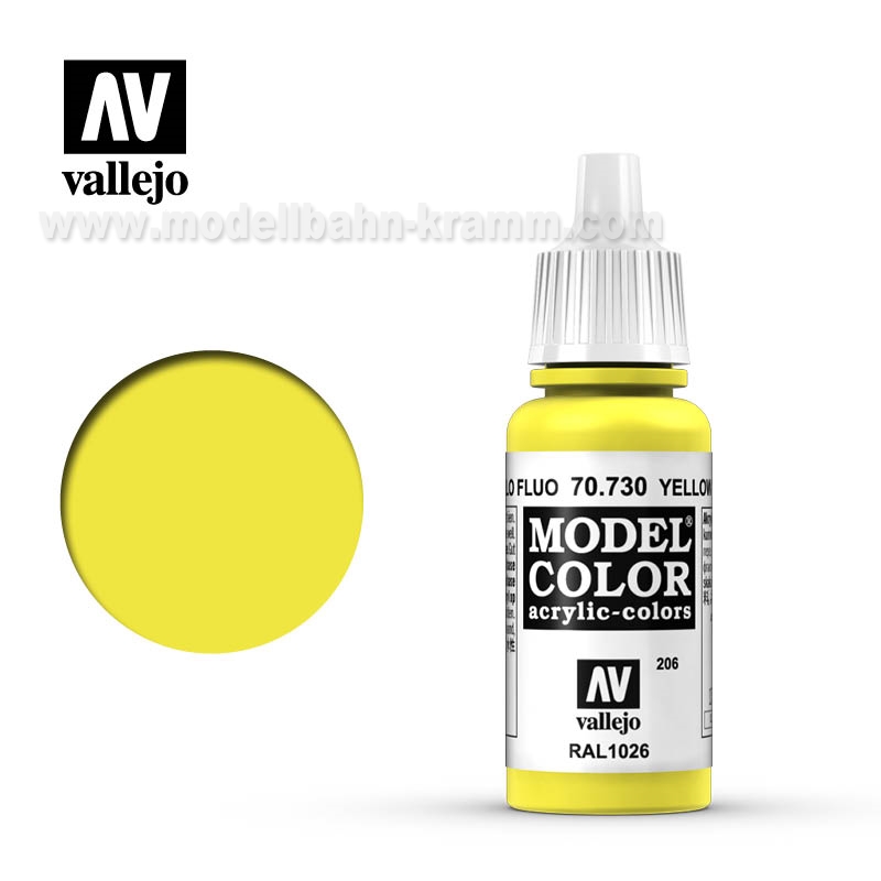 Vallejo 70730, EAN 8429551707305: Gelb, Fluoreszierend, 17 ml