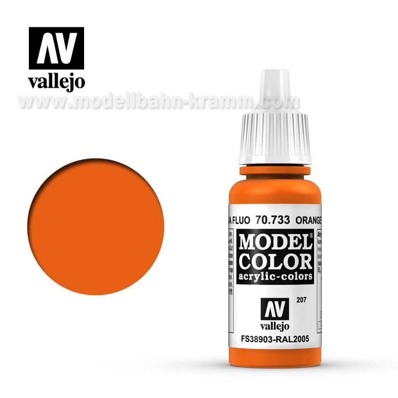 Vallejo 70733, EAN 8429551707336: Orange, Fluoreszierend, 17 ml
