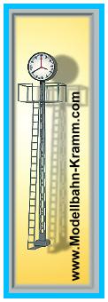 Viessmann 5081, EAN 4026602050812: H0 Beleuchtete Bahnhofsuhr auf Gittermast, LED weiß, Höhe: 7 cm